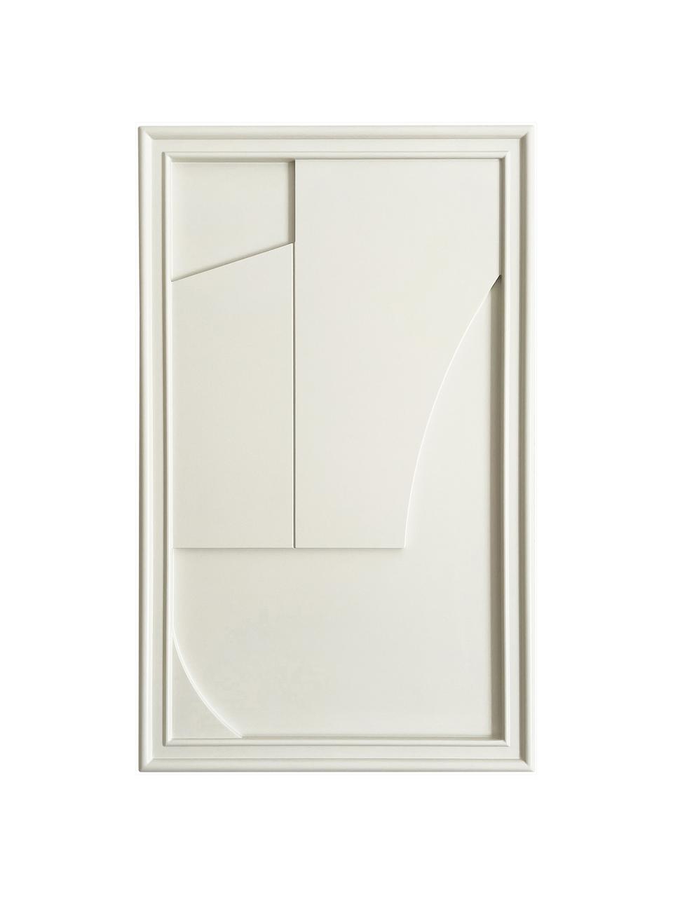 Decorazione da parete fatta a mano Verge, Struttura: legno, finitura satinata, Bianco crema, Larg. 30 x Alt. 50 cm