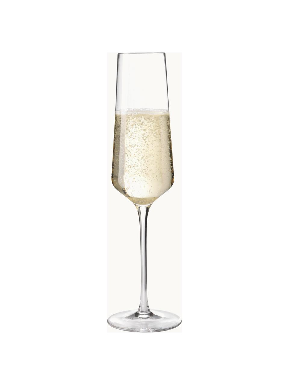 Poháre na šampanské Puccini, 6 ks, Sklo Teqton®, Priehľadná, Ø 7 x V 26 cm, 280 ml