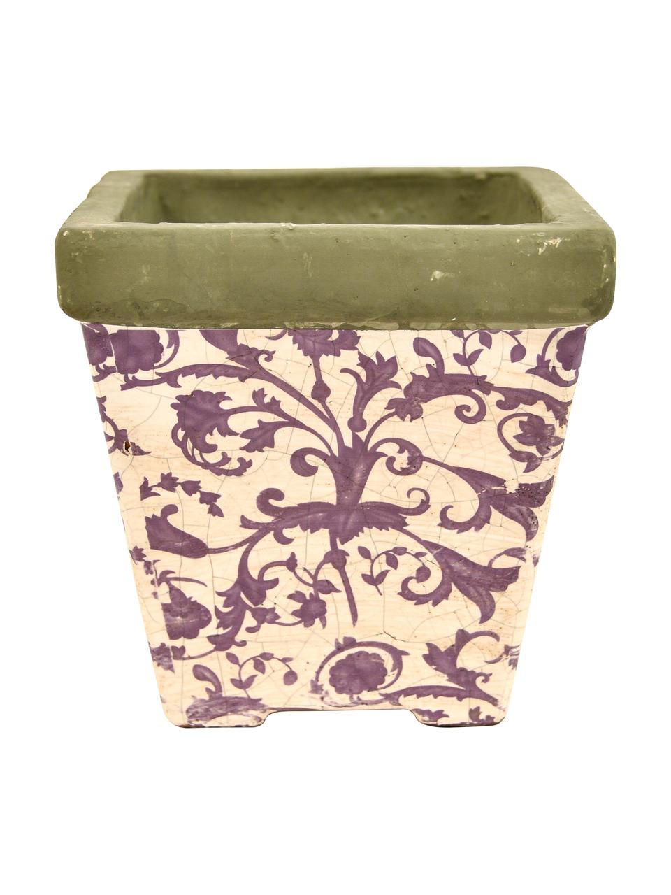 Petit pot de fleurs Cerino, 3 élém., Céramique, Lilas, beige, gris, Lot de différentes tailles