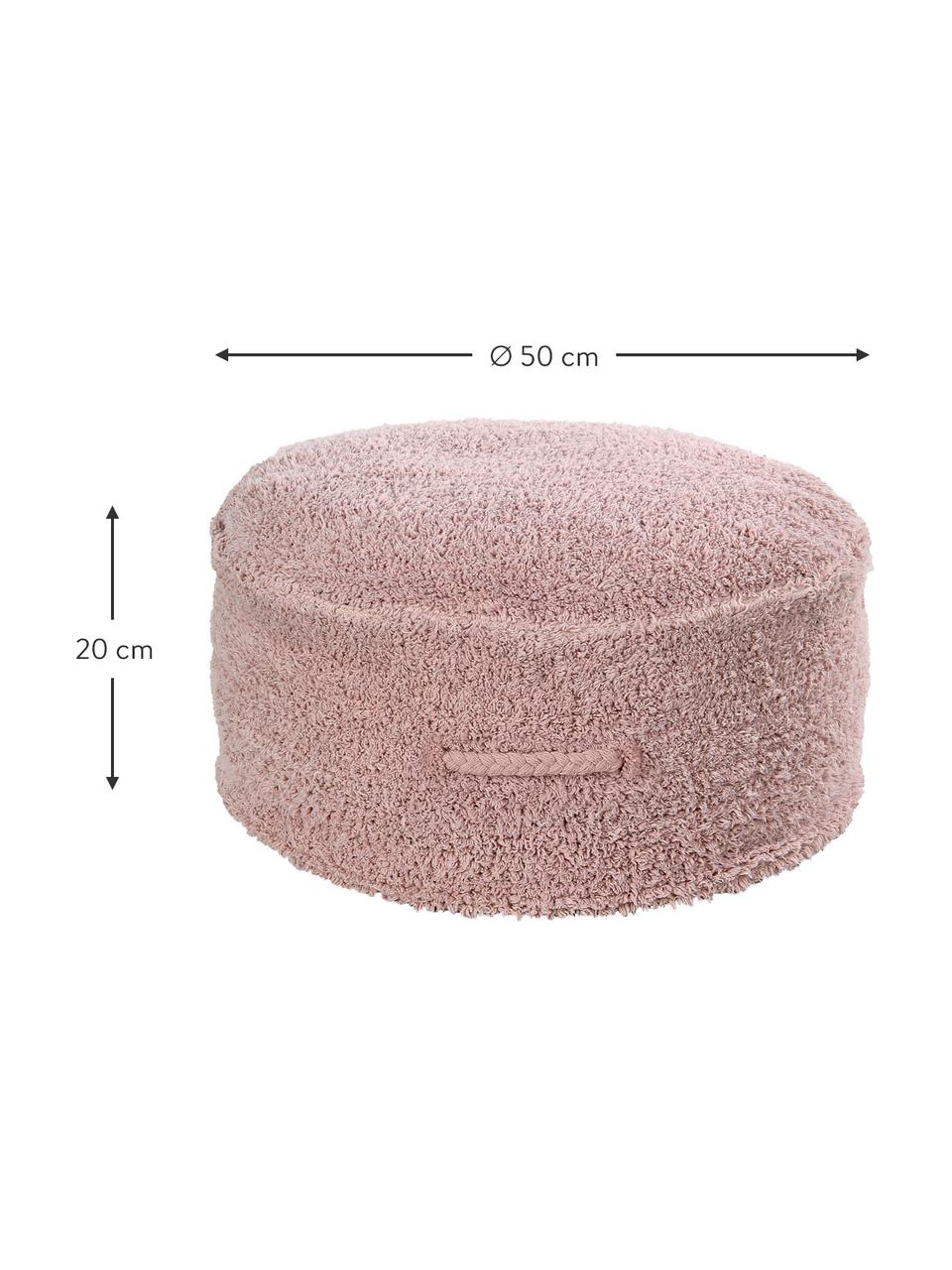 Ręcznie wykonany puf dla dzieci Chill, Tapicerka: 97% bawełna, 3% pozostałe, Blady różowy, Ø 50 x W 20 cm