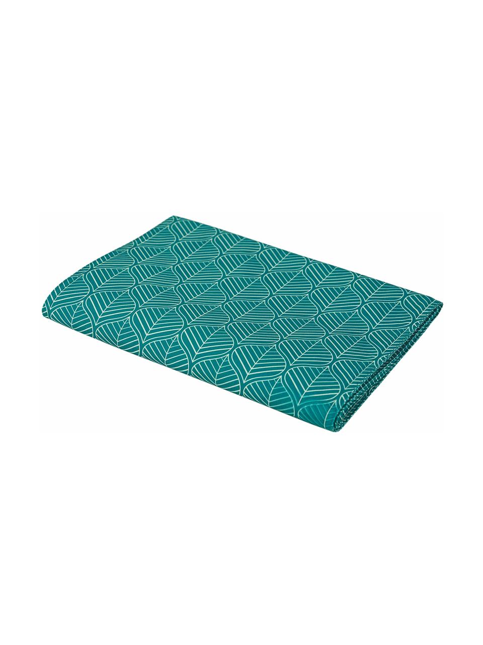 Nappe Bali Leaf, Turquoise, blanc