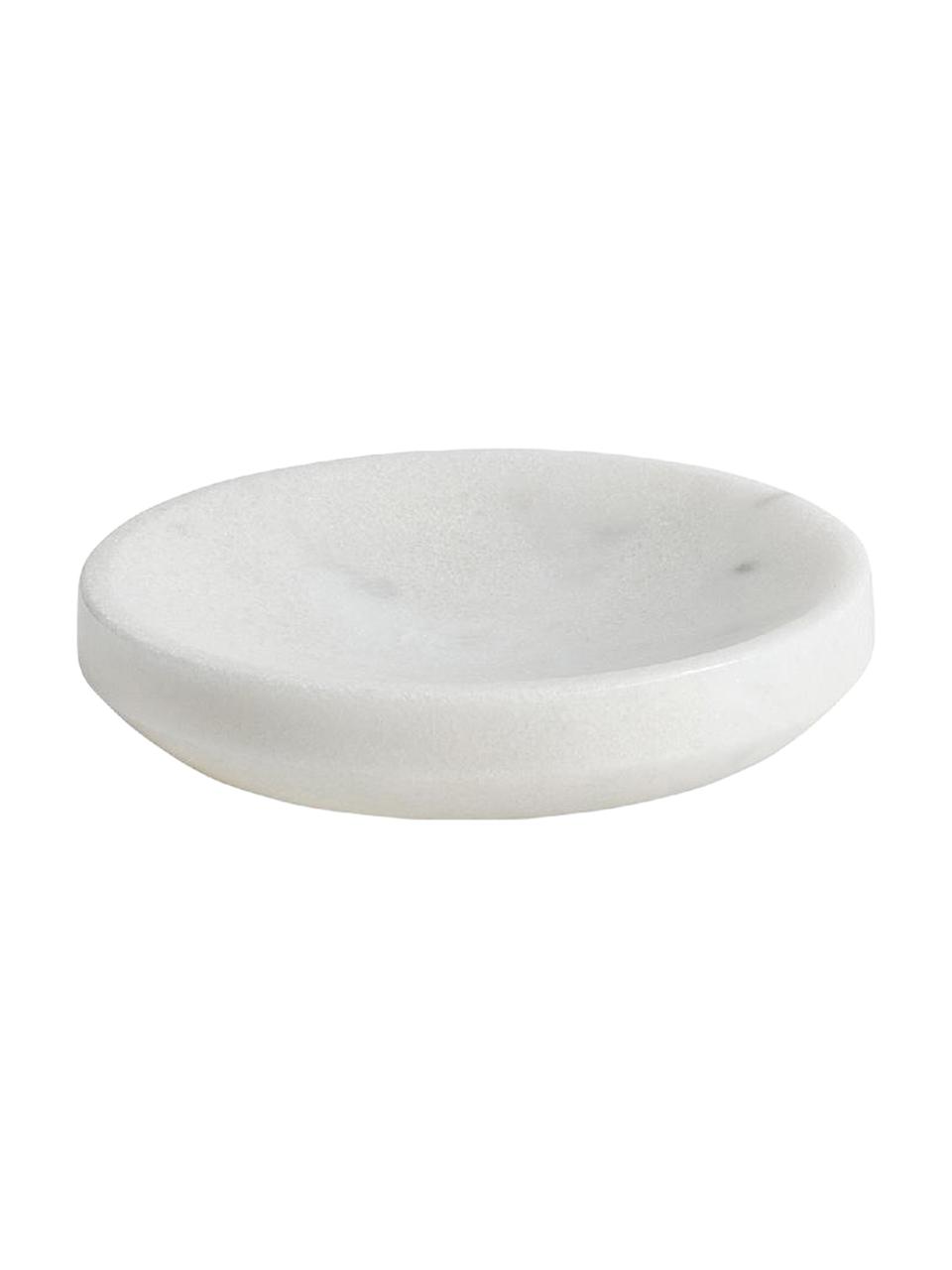 Marmor-Seifenschale Lux, Marmor, Weiß, Ø 12 x H 3 cm