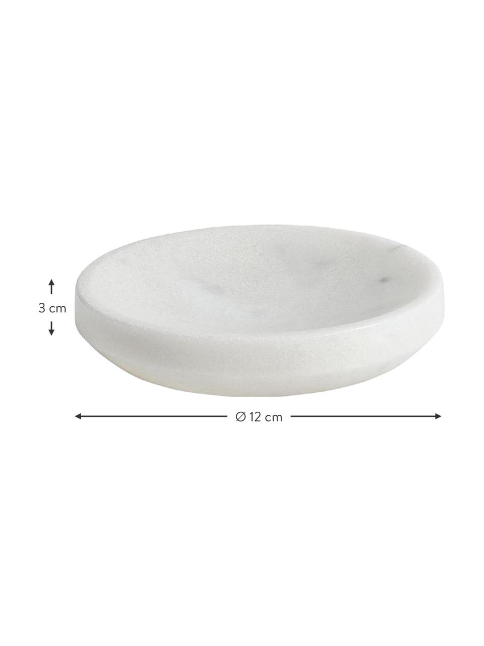 Jabonera de mármol Lux, Mármol, Blanco, Ø 12 x Al 3 cm