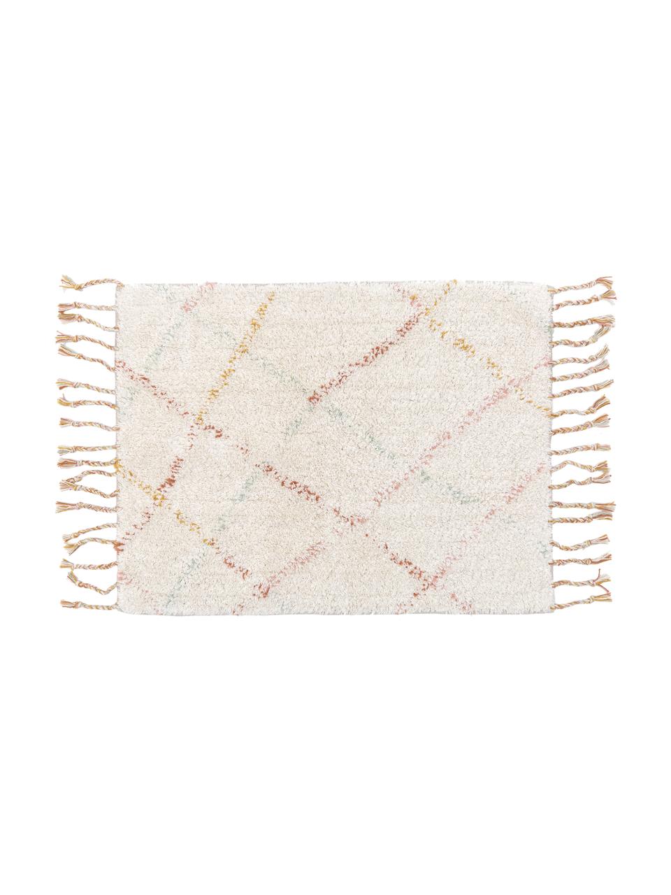 Barevný koupelnový kobereček s třásněmi Safari, 100% bavlna, Ecru,  více barev, Š 50 cm, D 70 cm