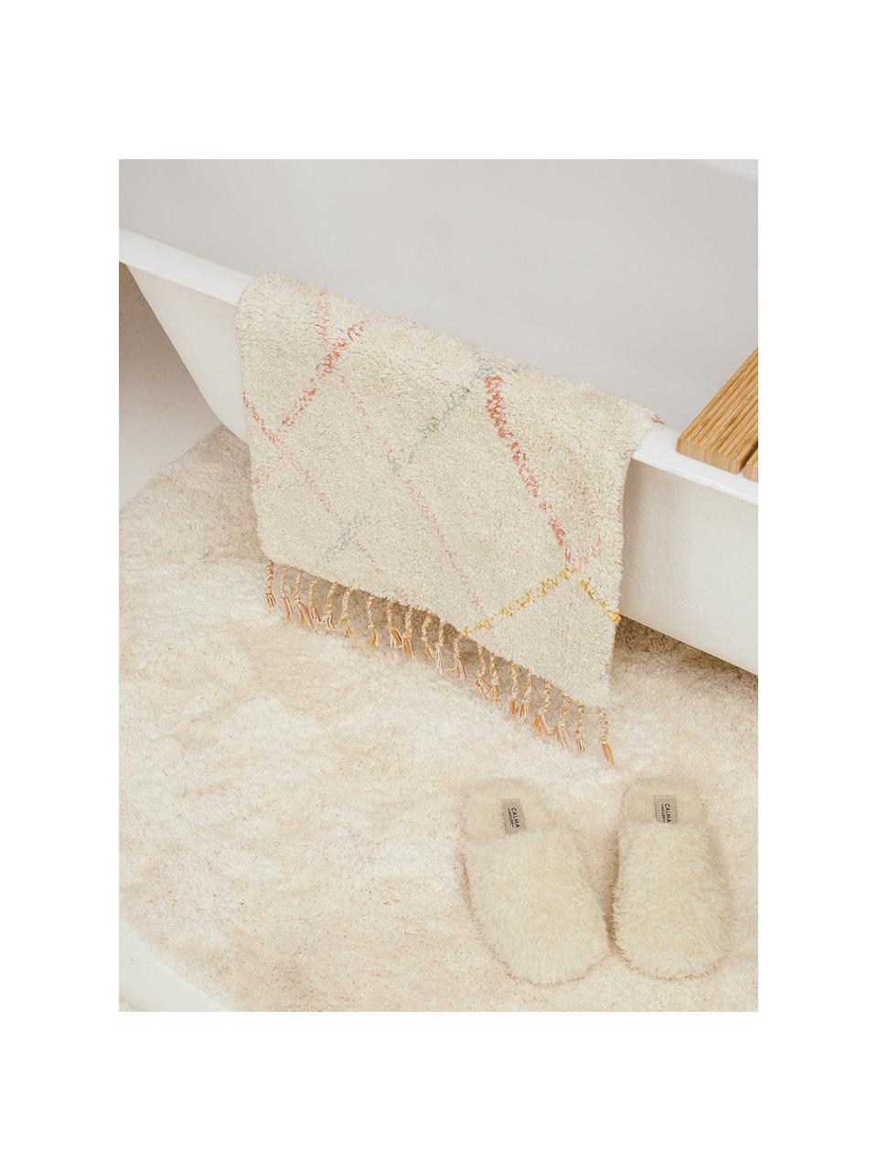Barevný koupelnový kobereček s třásněmi Safari, 100% bavlna, Ecru,  více barev, Š 50 cm, D 70 cm