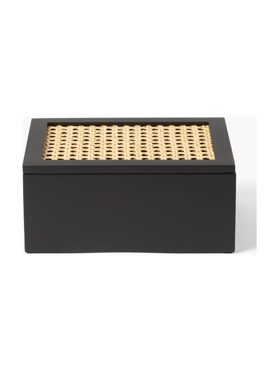 Úložný box s vídeňskou pleteninou Carina, Černá, béžová, Š 23 cm, V 10 cm