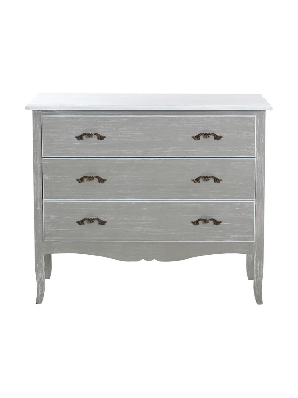 Cómoda de madera Gerold, Gris, blanco, An 93 x Al 78 cm