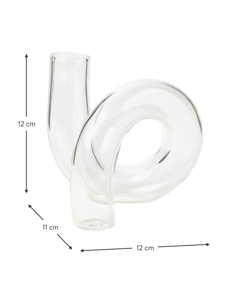 Ručně vyrobená váza Livia, Sklo, Transparentní, Š 11 cm, V 12 cm