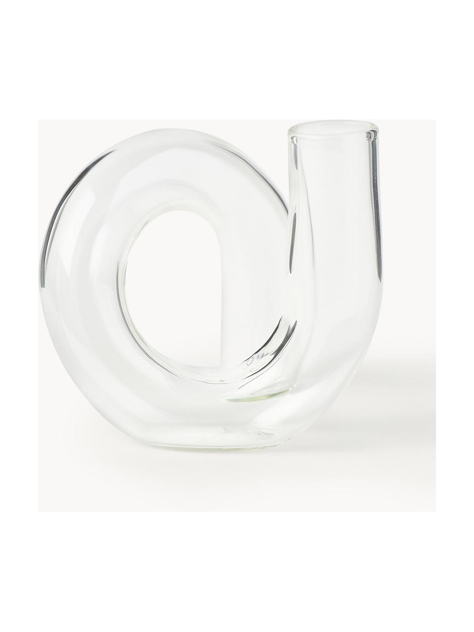 Handgefertigte Vase Zaida, H 12 cm, Glas, Transparent, B 11 x H 12 cm