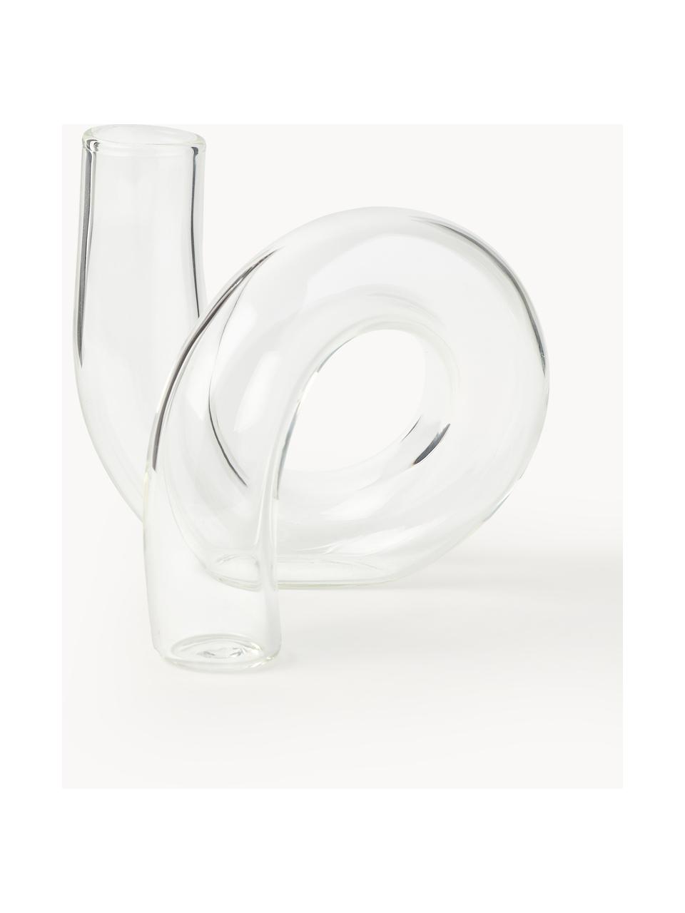 Ręcznie wykonany wazon Zaida, W 12 cm, Szkło, Transparentny, S 11 x W 12 cm