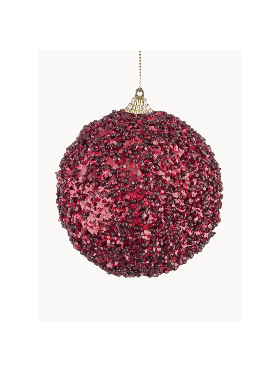 Palline di Natale Christie 4 pz, Polistirolo, Rosso vino, Ø 10 cm