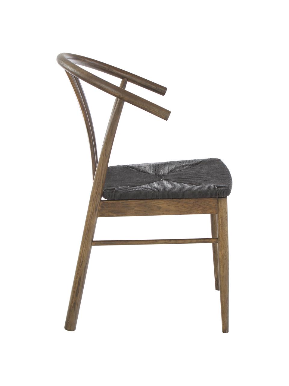 Dřevěná židle s područkami York, Černá, tmavě hnědá