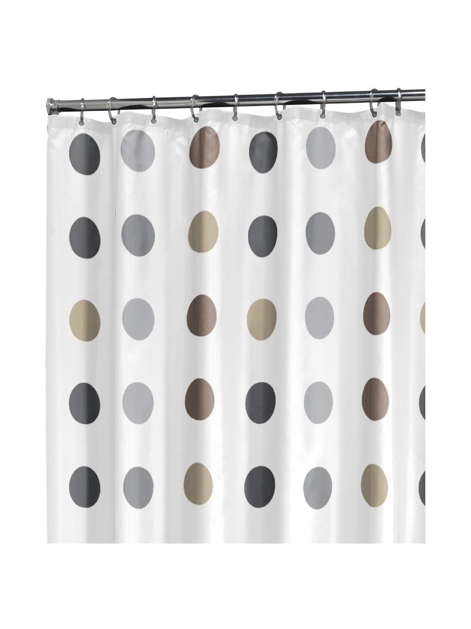 Rideau de douche à pois multicolores Twister, 100 % polyester
Déperlant, non étanche, Blanc, beige, taupe, gris, larg. 180 x long. 200 cm