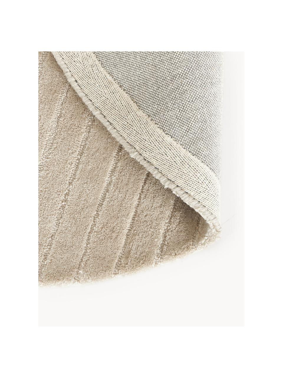 Kulatý ručně všívaný vlněný koberec Mason, Světle šedá, Ø 120 cm (velikost S)