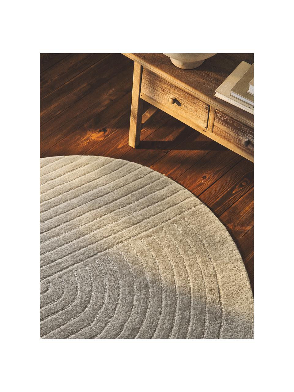 Tapis rond en laine tuftée main Mason, Gris clair, Ø 120 cm (taille S)