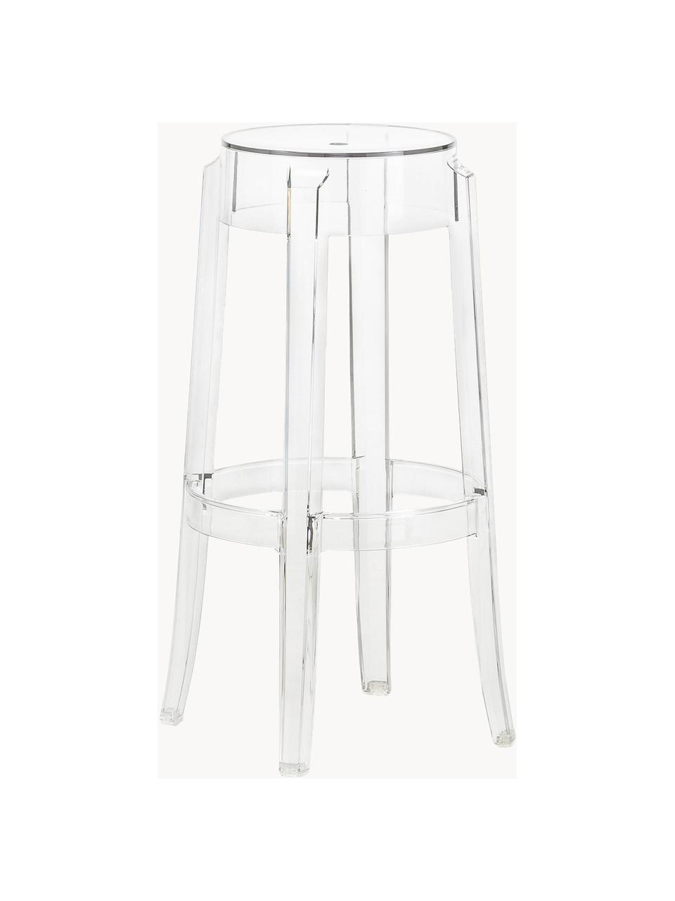 Design Barhocker Charles Ghost, Polykarbonat, Transparent, Ø 46 x H 75 cm