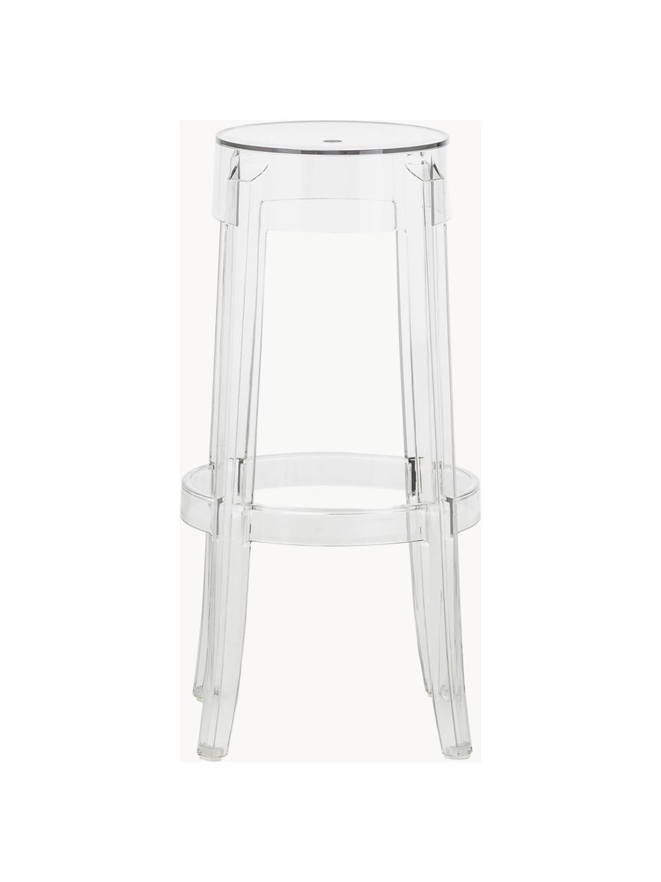 Tabouret de bar design Charles Ghost, Polycarbonate, Transparent, Ø 46 x haut. 75 cm