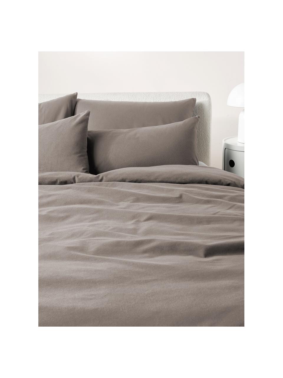 Flanell-Bettdeckenbezug Biba, Webart: Flanell Flanell ist ein k, Taupe, B 135 x L 200 cm