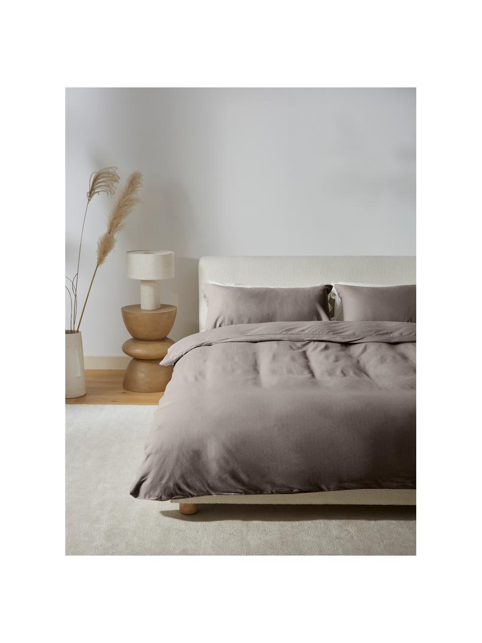 Flanell-Bettdeckenbezug Biba aus Baumwolle in Taupe, Webart: Flanell Flanell ist ein k, Taupe, B 200 x L 200 cm