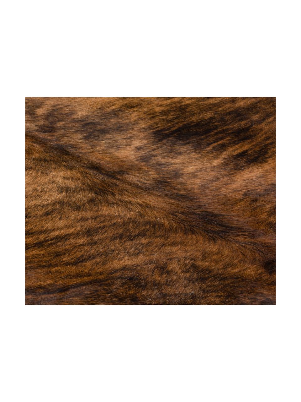 Koberec z hovädzej kože Leo, Hovädzia koža, Hnedá, vzorovaná, Hovädzia koža Unikat 935, 160 x 180 cm