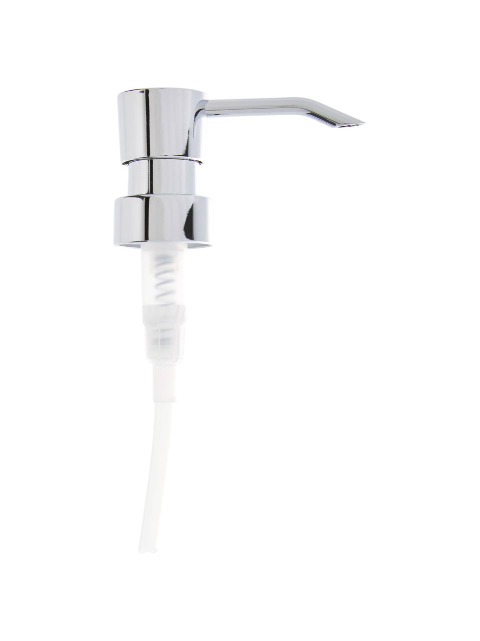 Distributeur de savon aspect marbre Swan, Blanc, marbré, couleur argentée, Ø 7 x haut. 17 cm