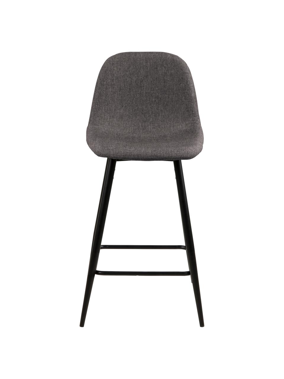 Krzesło kontuarowe Wilma, 2 szt., Tapicerka: poliester, Stelaż: metal lakierowany, Szara tkanina, S 44 x W 91 cm