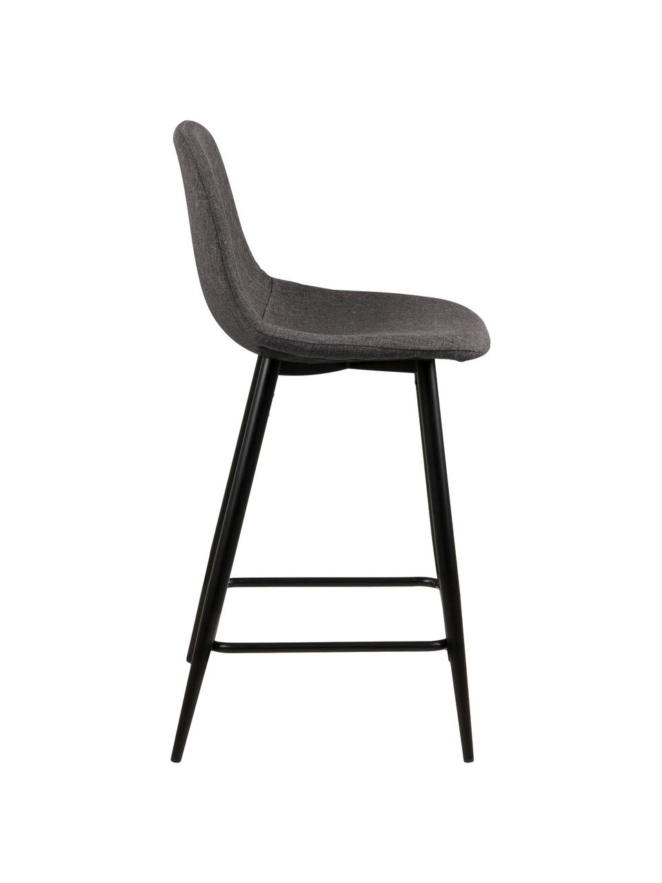 Sgabello alto Wailma 2 pz, Rivestimento: poliestere Il rivestiment, Cornice: metallo verniciato, Tessuto grigio, Larg. 44 x Alt. 91 cm