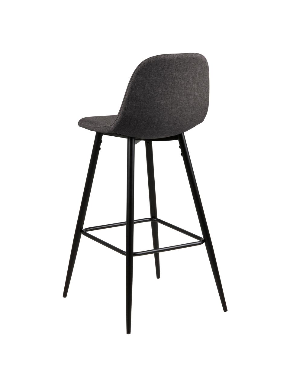 Thekenstühle Wilma, 2 Stück, Bezug: Polyester Der Bezug weist, Gestell: Metall, lackiert, Webstoff Grau, B 44 x H 91 cm