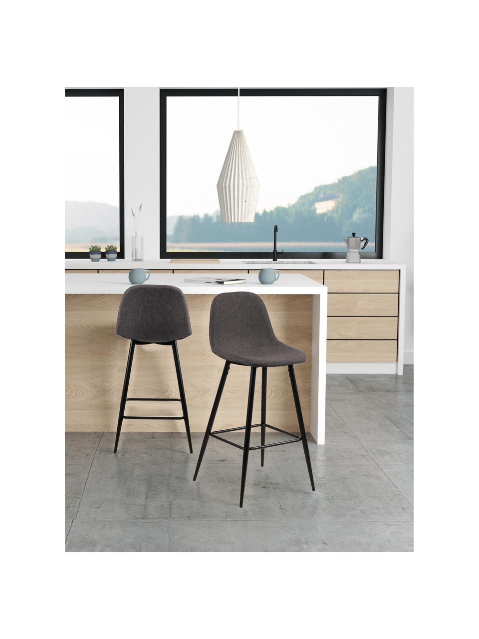 Barová židle Wilma, 2 ks, Tmavě šedá, Š 44 cm, V 91 cm