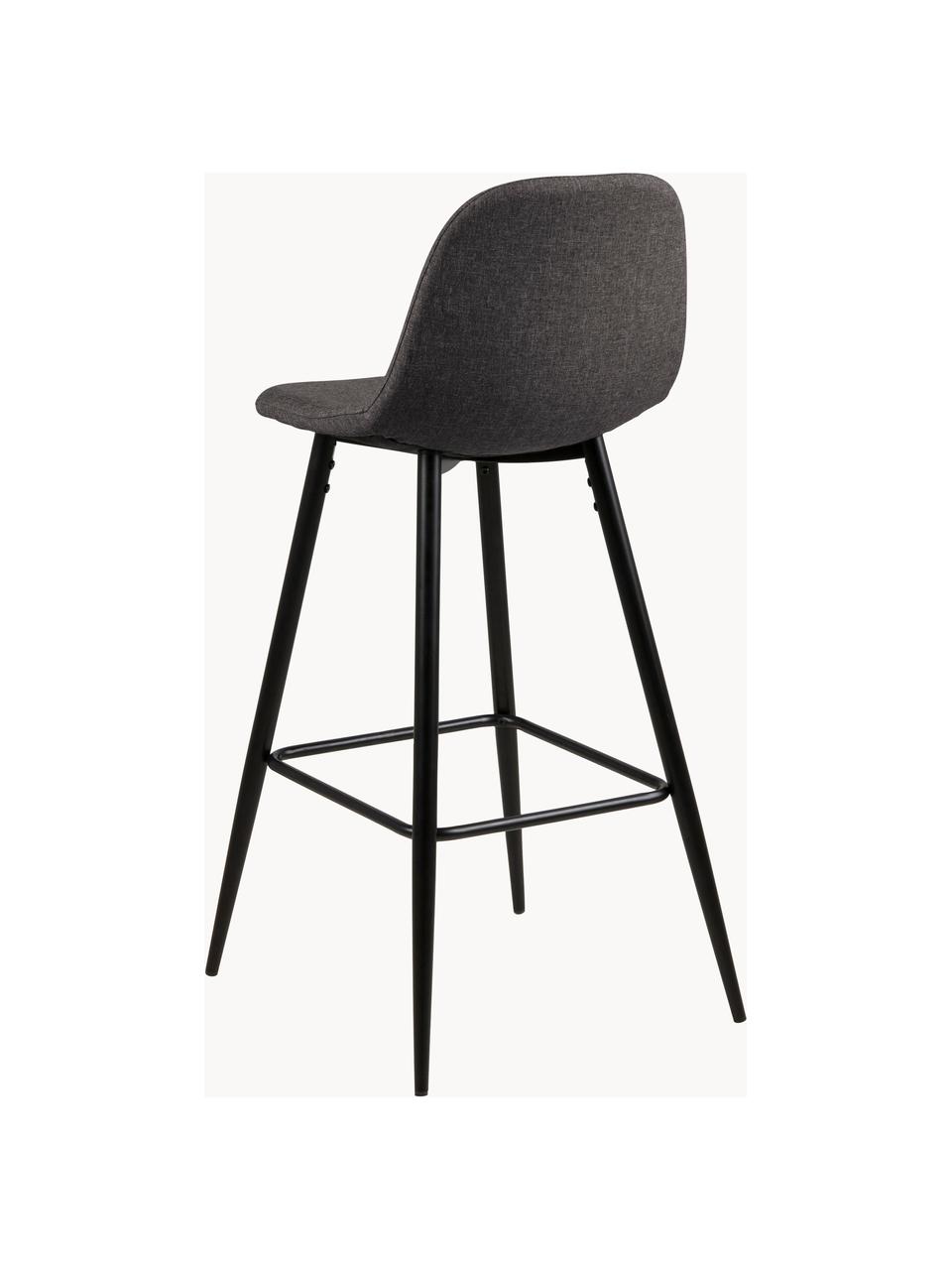 Chaises de comptoir Wilma, 2 pièces, Tissu gris foncé, larg. 44 x haut. 91 cm