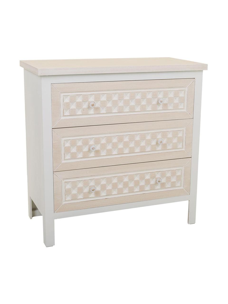 Cómoda Mar, Madera de pino, Blanco, An 80 x Al 80 cm