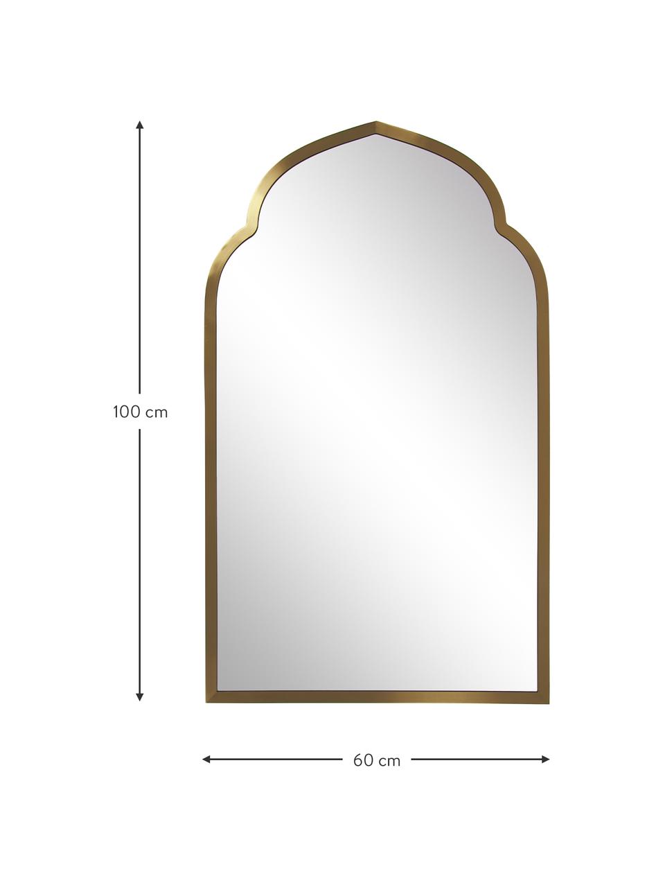 Specchio ad arco da parete Laviena, Superficie dello specchio: lastra di vetro, Cornice: metallo, Dorato, Larg. 60 x Alt. 100 cm