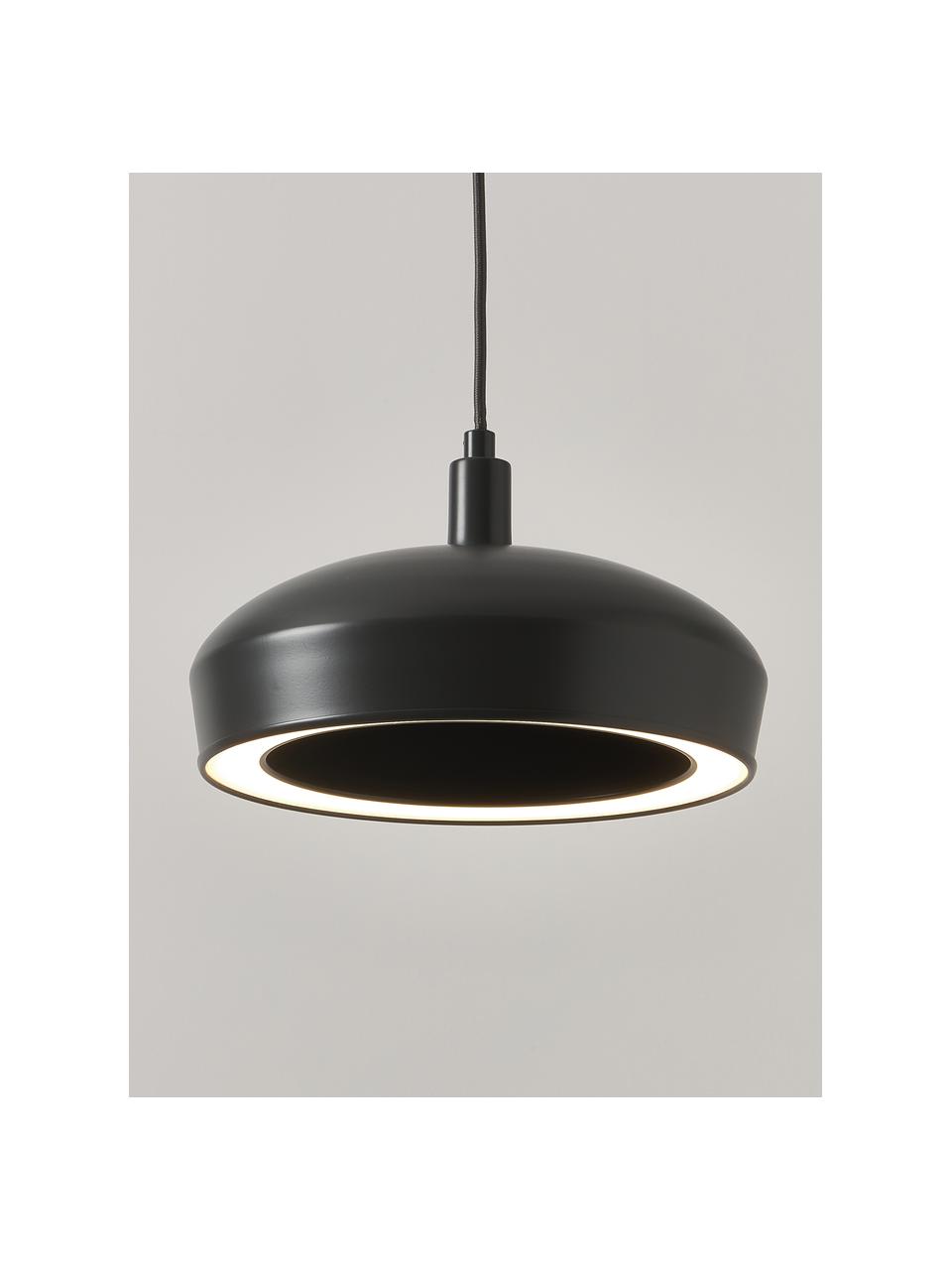Suspension LED ronde anthracite Alva, Noir, Ø 28 x haut. 150 cm