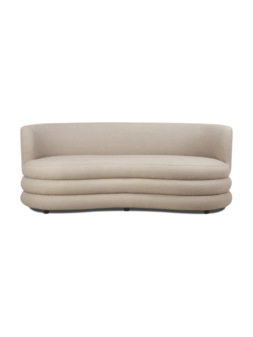 Divano di design 3 posti in bouclé Solomon, Rivestimento: 100% poliestere 35.000 ci, Struttura: legno di abete massiccio , Piedini: plastica, Tessuto bouclé grigio, Larg. 193 x Prof. 92 cm