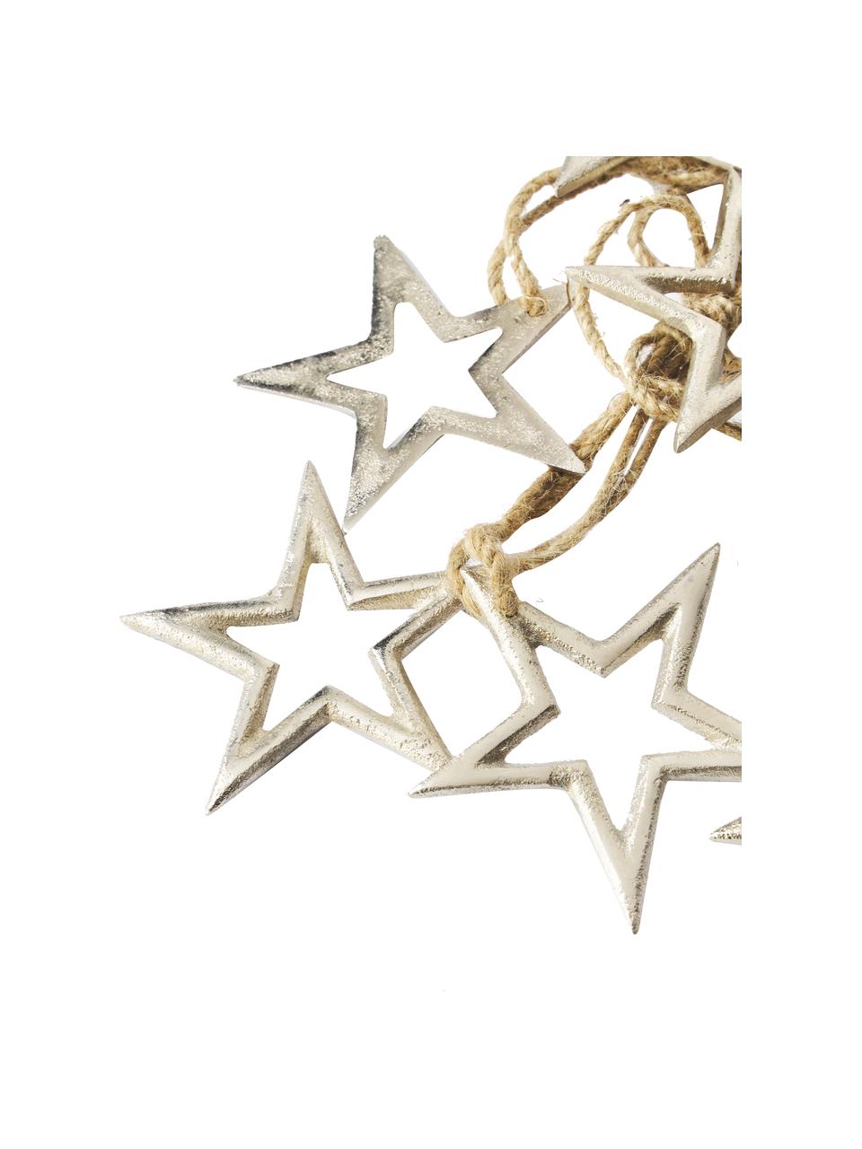 Guirnalda Stars, 100 cm, Adornos: aluminio, Plateado, L 100 cm
