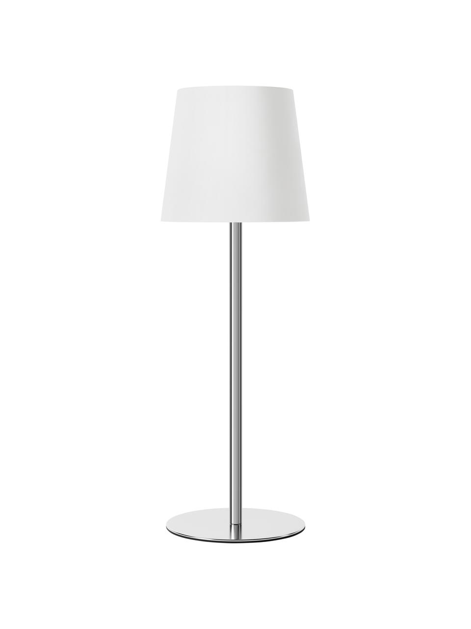 Lampe de table à intensité variable avec port USB Fausta, Couleur argentée, blanc, Ø 13 x haut. 37 cm