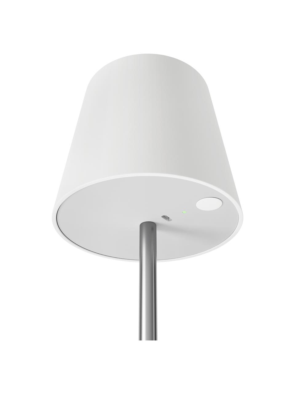 Stmievateľná stolová lampa s USB pripojením Fausta, Odtiene striebornej, biela, Ø 13 x V 37 cm