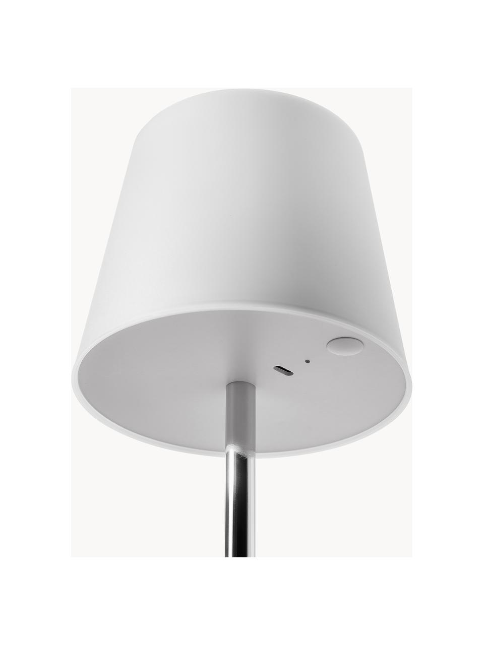 Lampe de table à intensité variable avec port USB Fausta, Argentée, blanc, Ø 13 x haut. 37 cm