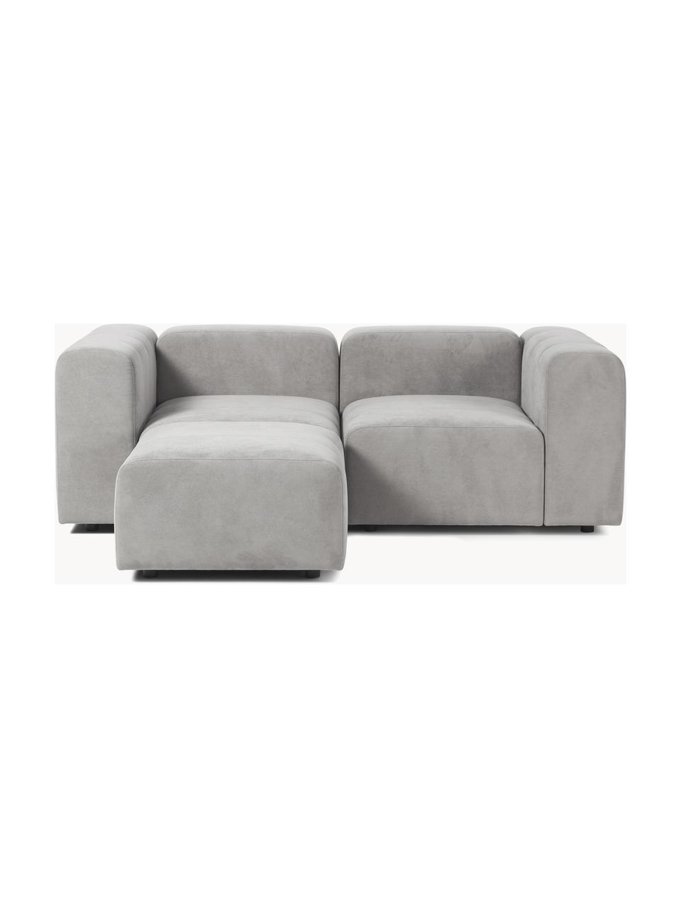 Divano 3 posti modulare componibile in tessuto stile moderno con pouf  Jantra Colore: Grigio chiaro