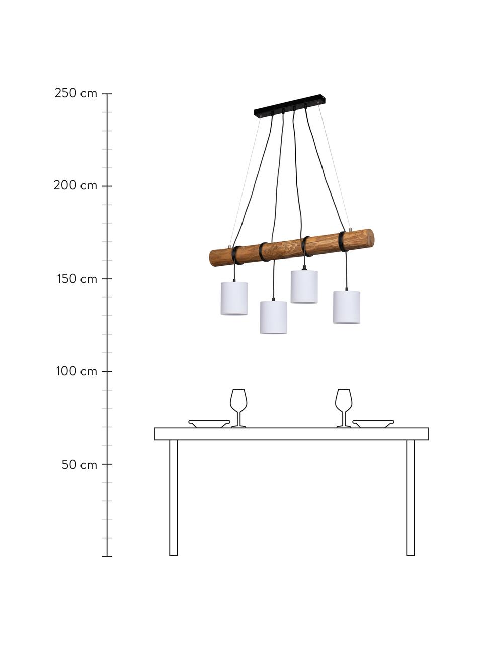 Grote hanglamp Pietro van hout, Lampenkap: stof, Baldakijn: gecoat metaal, Bruin, wit, B 90 cm x H 140 cm