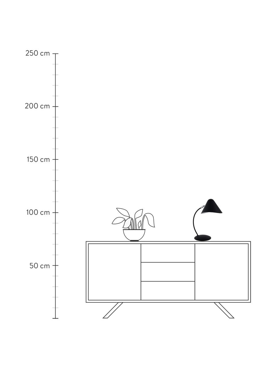 Schreibtischlampe Nathan, Lampenschirm: Metall, beschichtet, Schwarz, T 32 x H 40 cm