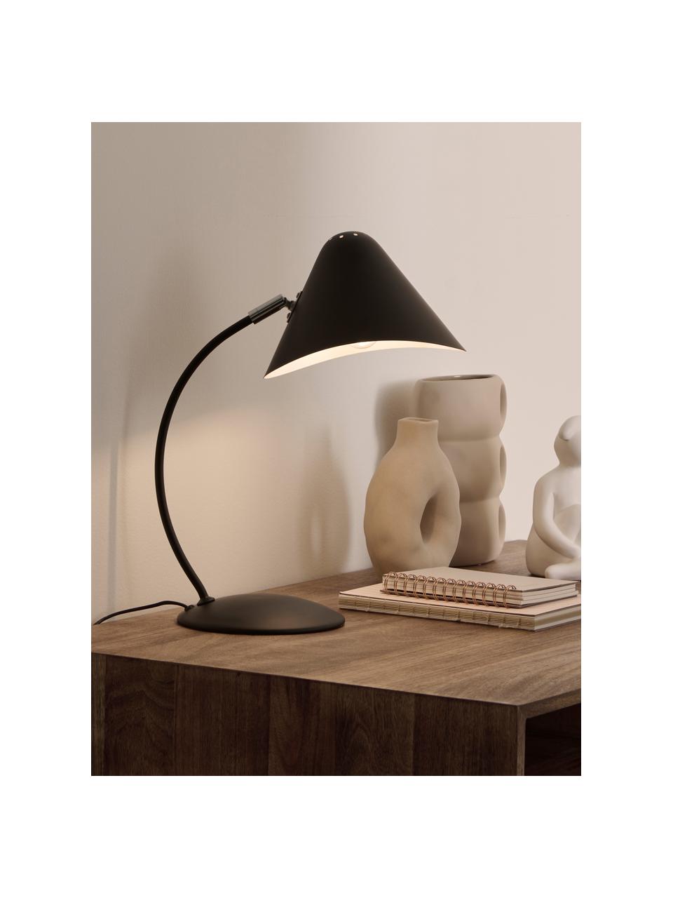 Lampe de bureau noire Nathan, Noir, prof. 32 x haut. 40 cm