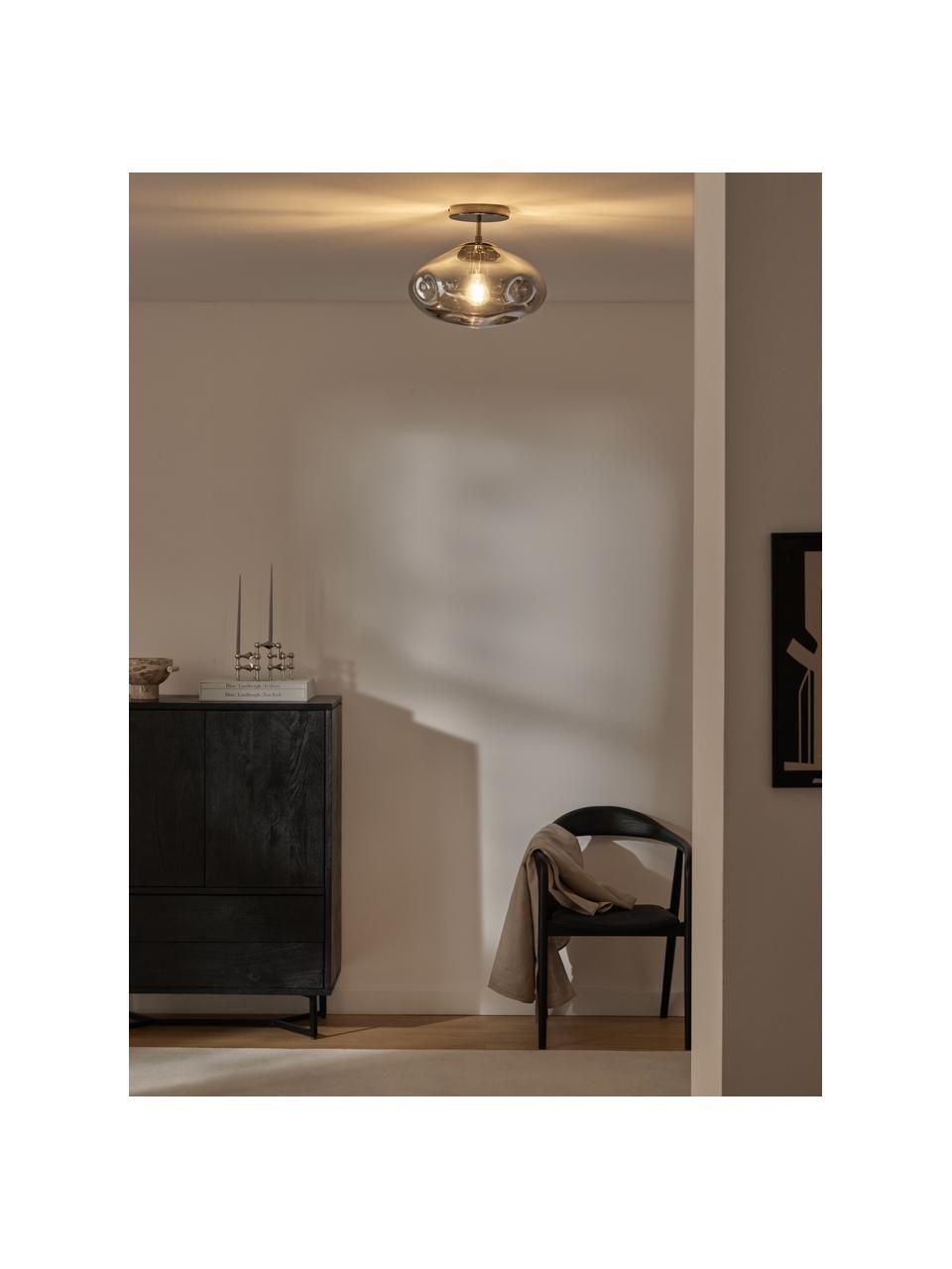 Lampa sufitowa ze szkła Amora, Odcienie chromu, czarny, Ø 35 x W 28 cm