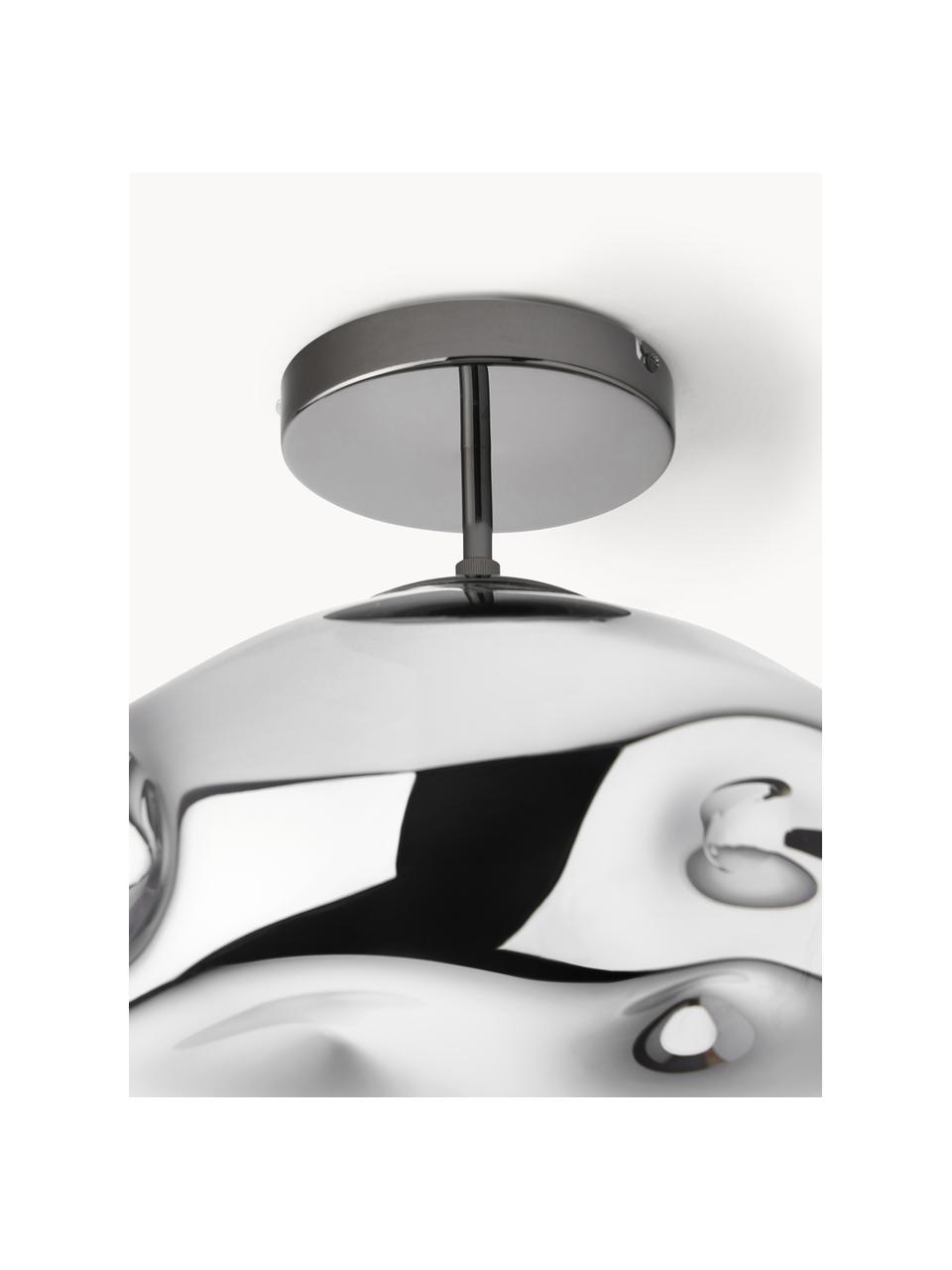 Plafonnier en verre réfléchissant Amora, Couleur chrome, noir, Ø 35 x haut. 28 cm