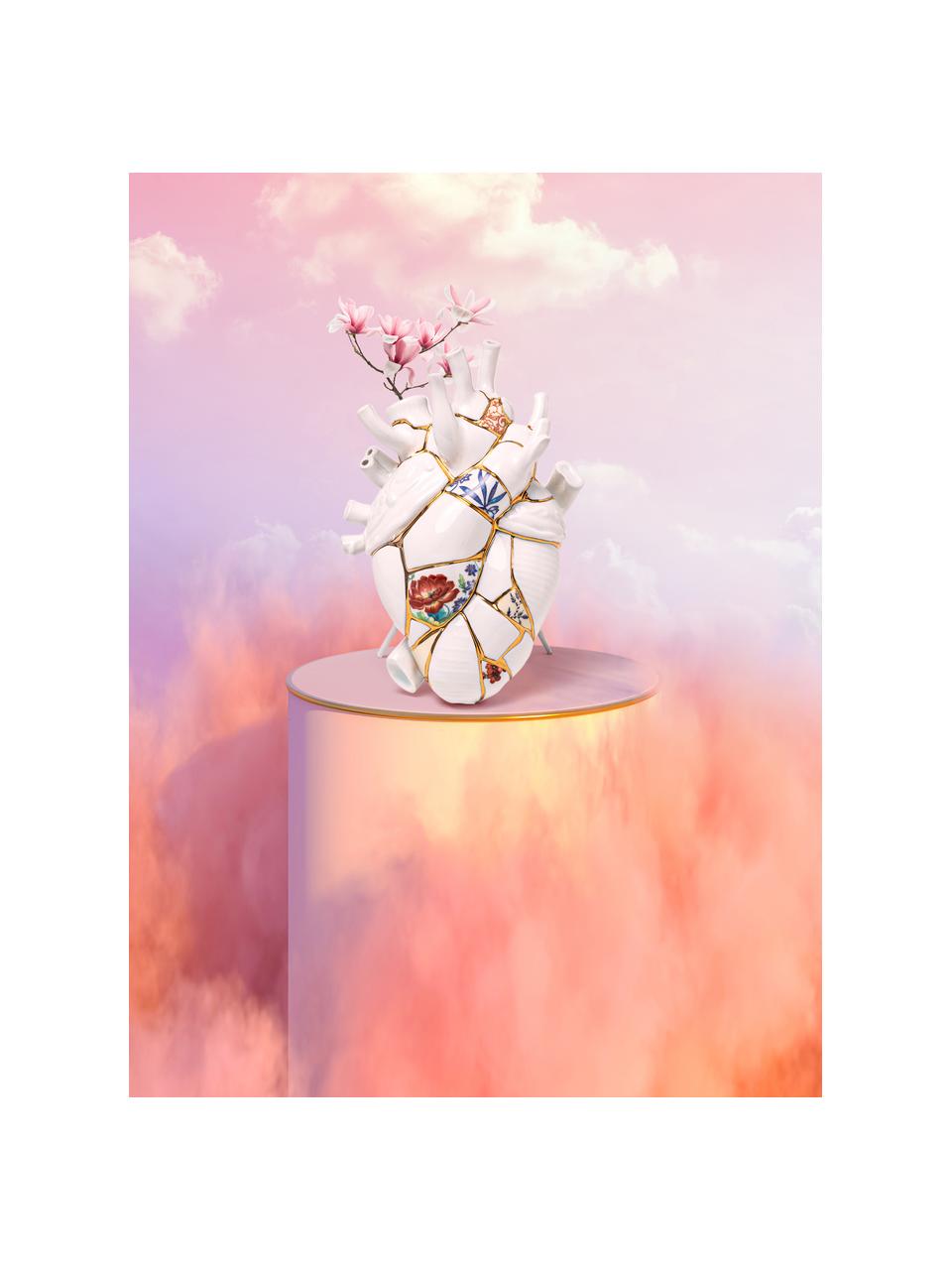 Porcelánová váza Love in Bloom, V 25 cm, Biela lesklá, viac farieb, Š 17 x V 25 cm