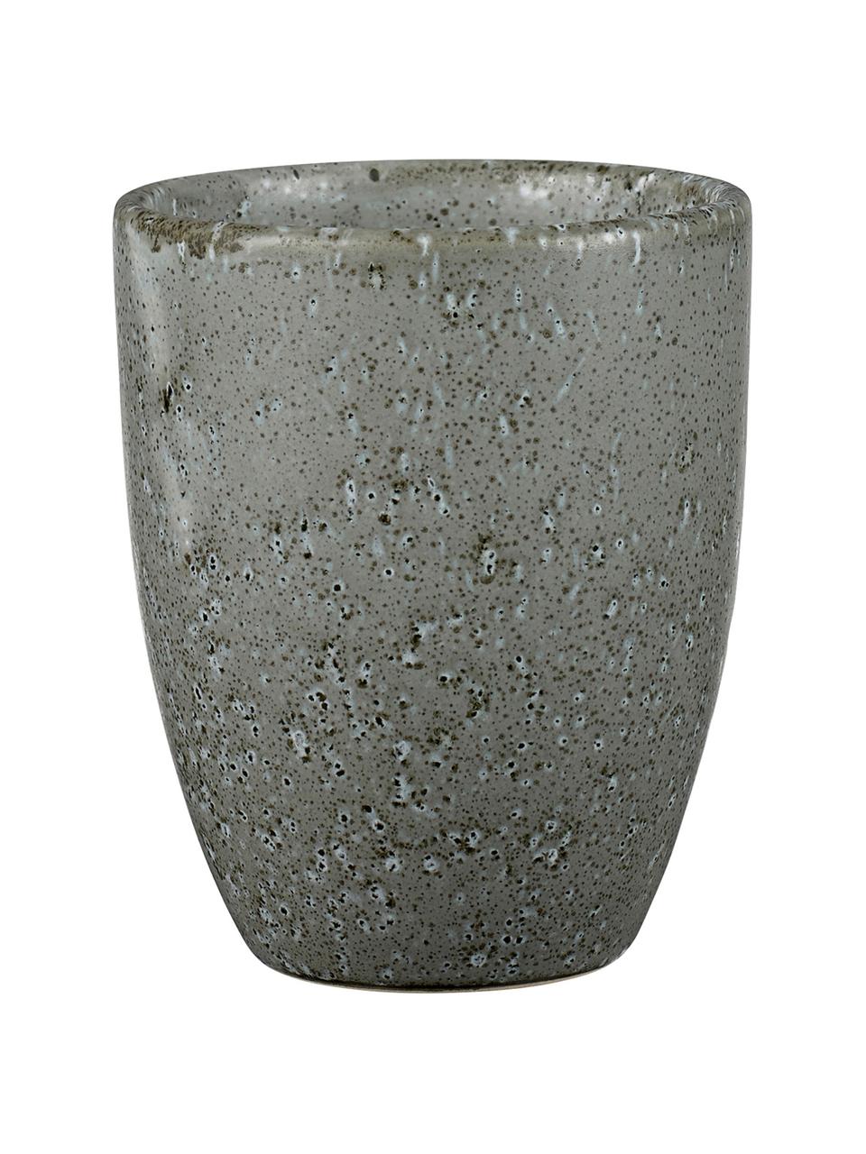 Keramische beker Stone met gespikkeld glazuur, 2 stuks, Geglazuurd keramiek, Grijs, Ø 8 x H 10 cm
