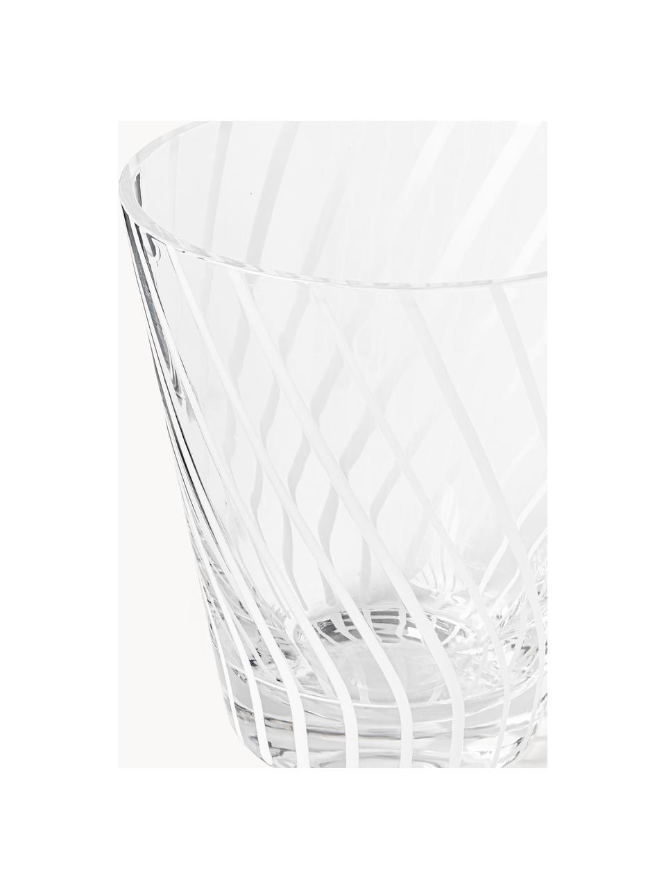 Ręcznie wykonana szklanka Carson, 4 szt., Szkło, Transparentny, biały, Ø 9 x W 10 cm, 290 ml