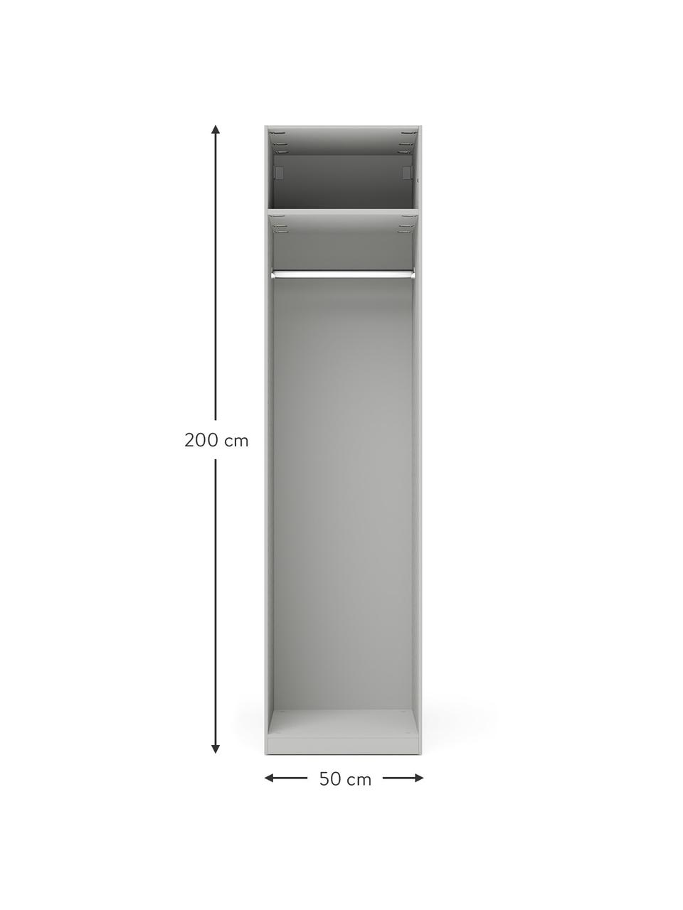 Modulární skříň s otočnými dveřmi Charlotte, šířka 50 cm, více variant, Šedá, Interiér Basic, V 200 cm