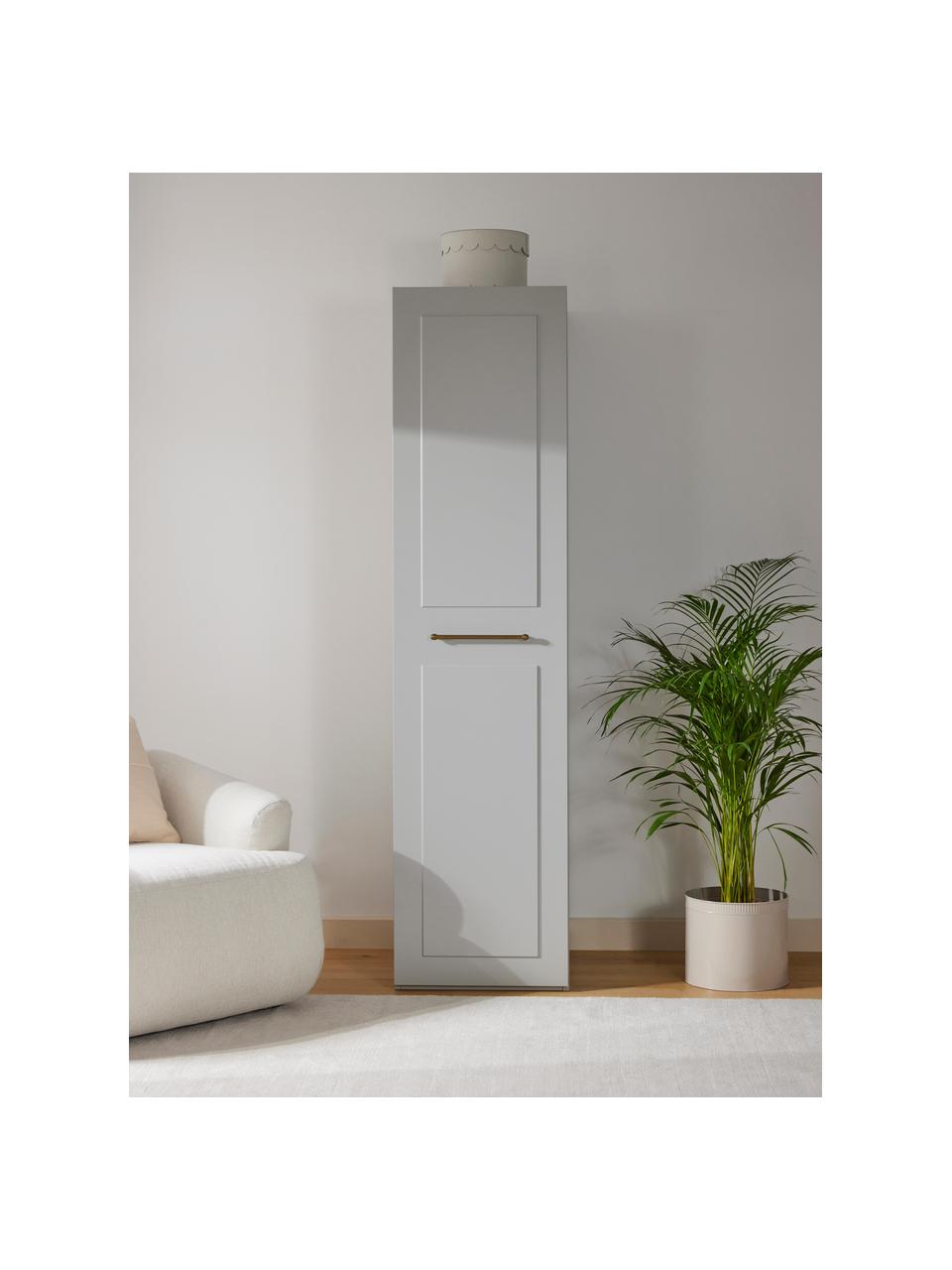 Armario modular Charlotte, 1 puerta (50 cm), diferentes variantes, Estructura: tablero aglomerado revest, Gris, Interior Basic (An 50 x Al 200 cm)