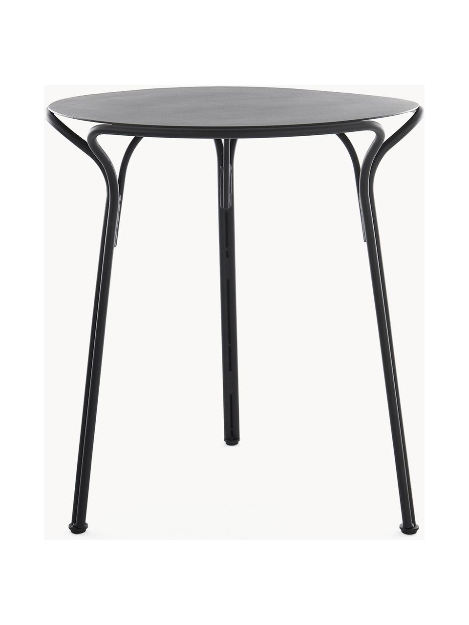 Mesa redonda para exterior Hiray, Ø 65 cm, Acero galvanizado pintado, Negro, Ø 65 x Al 72 cm